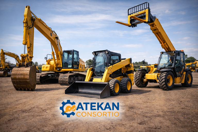 About heavy machinery in industrial yard